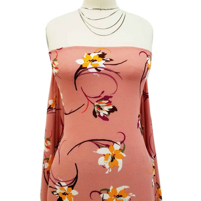 PD-124-586-MAUVE-GOLD - PRINTED CREPE CHIFFON 97% POLY 3% SPANDEX