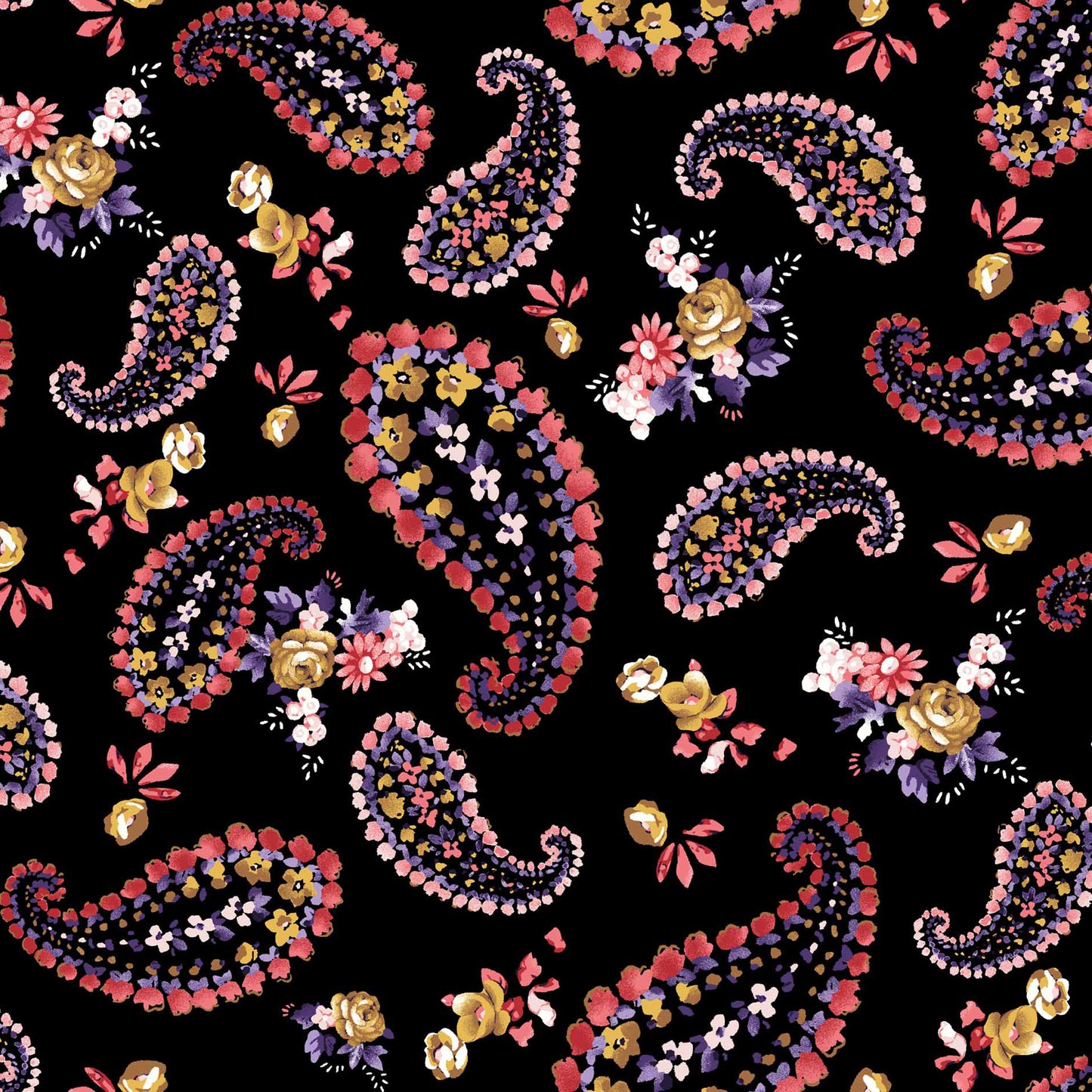PD-1259-586-BLACK-GOLD-VIOLET - PRINTED CREPE CHIFFON 97% POLY 3% SPANDEX