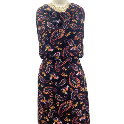 PD-1259-586-BLACK-GOLD-VIOLET - PRINTED CREPE CHIFFON 97% POLY 3% SPANDEX