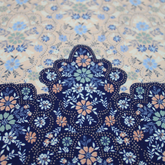 PD-20-734-BLUSH-SAGE - DOUBLE BORDER PRINT WOOL PEACH 100% POLYESTER