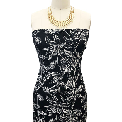 PD-2796-636-BLACK-CREAM - PRINTED CREPON 100% RAYON CREPON