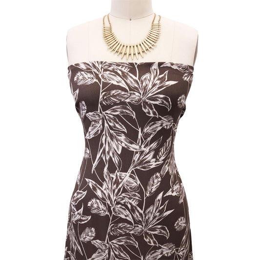 PD-2796-636-WALNUT-CREAM - PRINTED CREPON 100% RAYON CREPON