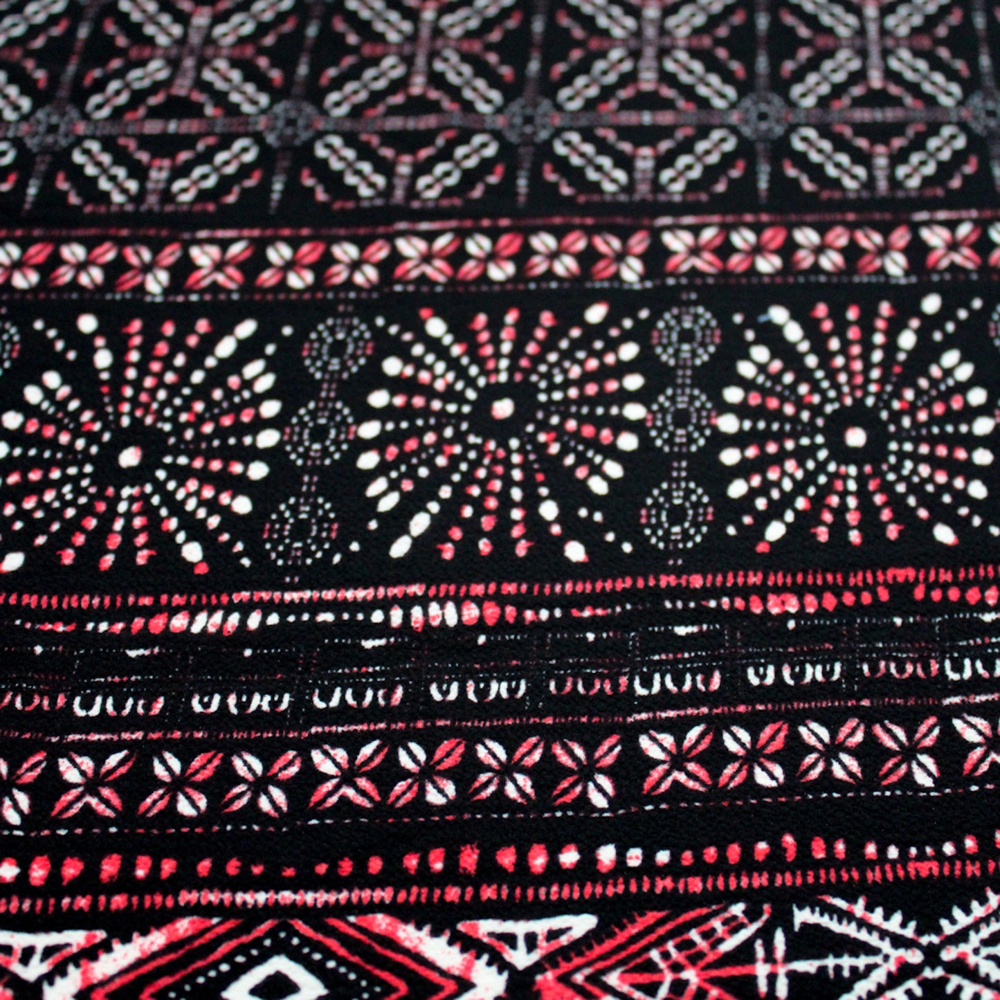 PD-58-586-BLACK-RUST - DOUBLE BORDER CREPE CHIFFON 97% POLY 3% SPANDEX