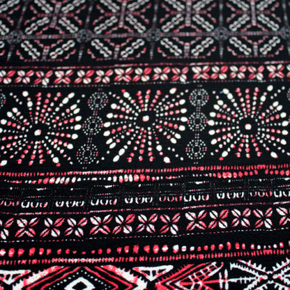 PD-58-586-BLACK-RUST - DOUBLE BORDER CREPE CHIFFON 97% POLY 3% SPANDEX
