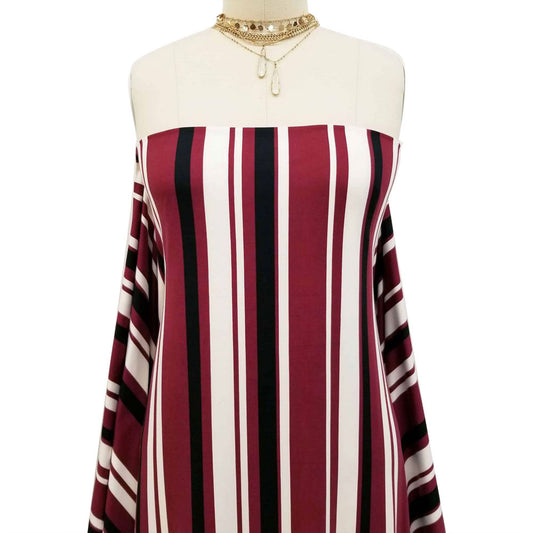 PD-628-668-BURGUNDY-BLACK - PRINTED DTY 92% POLY 8% SPANDEX DTY DOUBLE SIDED BRUSH