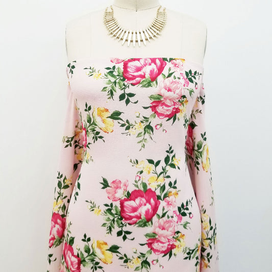 PD-632-586-BABY-PINK-PEACH - PRINTED CREPE CHIFFON 97% POLY 3% SPANDEX