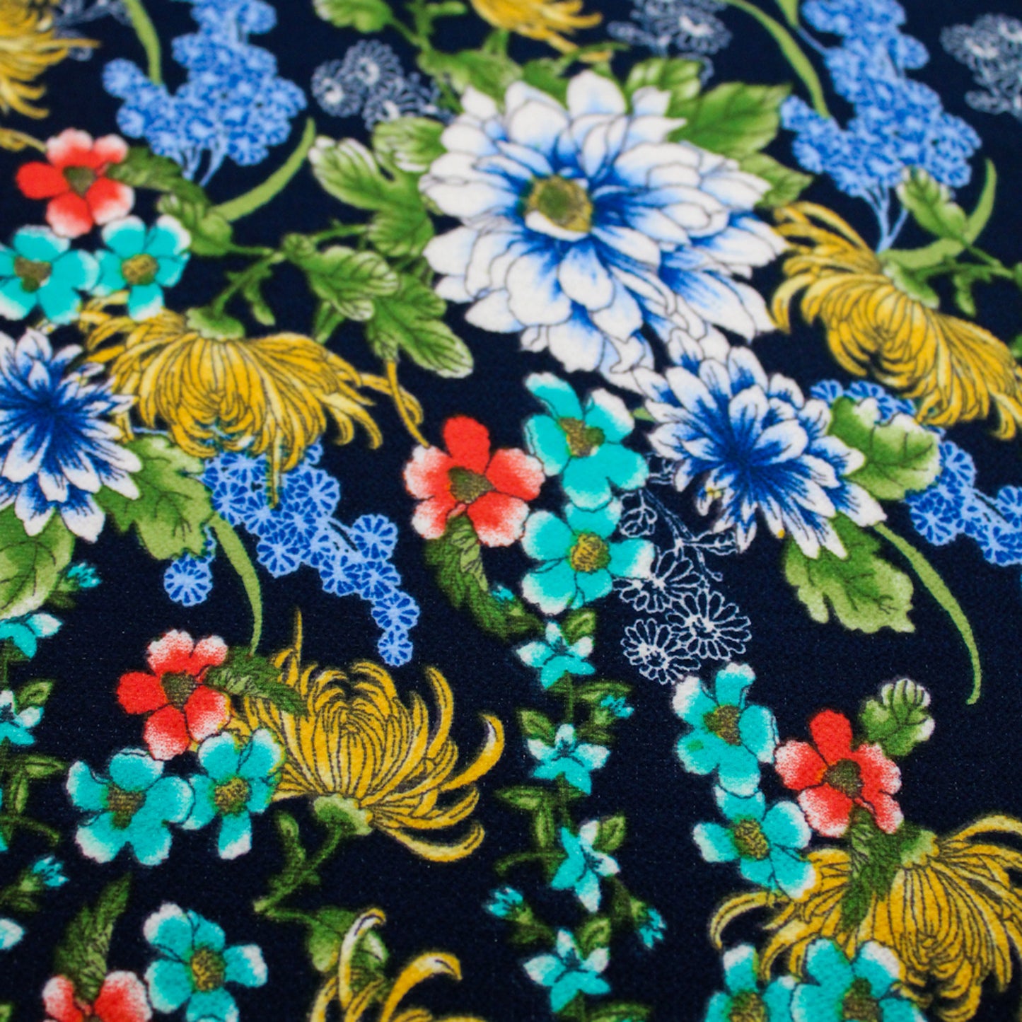 PD-649-586-NAVY-BLUE - DOUBLE BORDER CREPE CHIFFON 97% POLY 3% SPANDEX