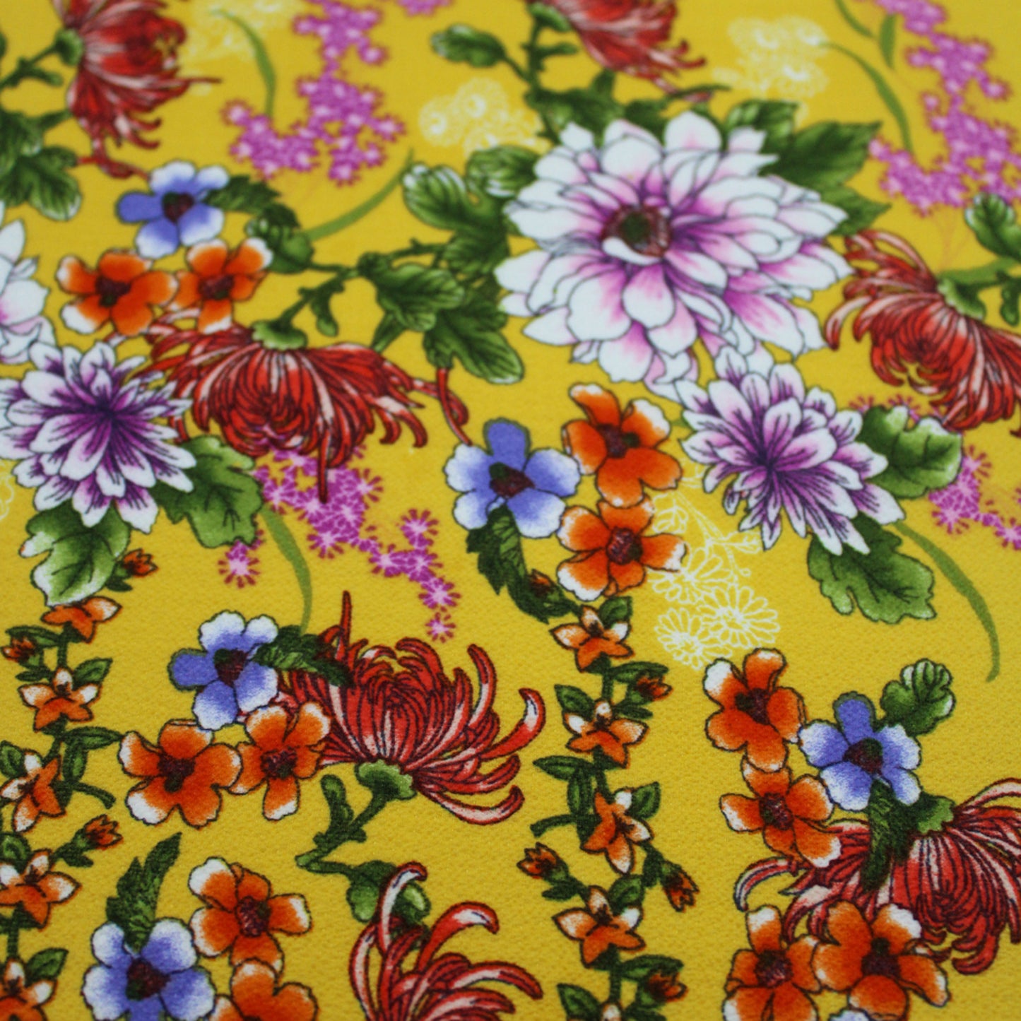 PD-649-586-SUNNY-GOLD-PINK - DOUBLE BORDER CREPE CHIFFON 97% POLY 3% SPANDEX