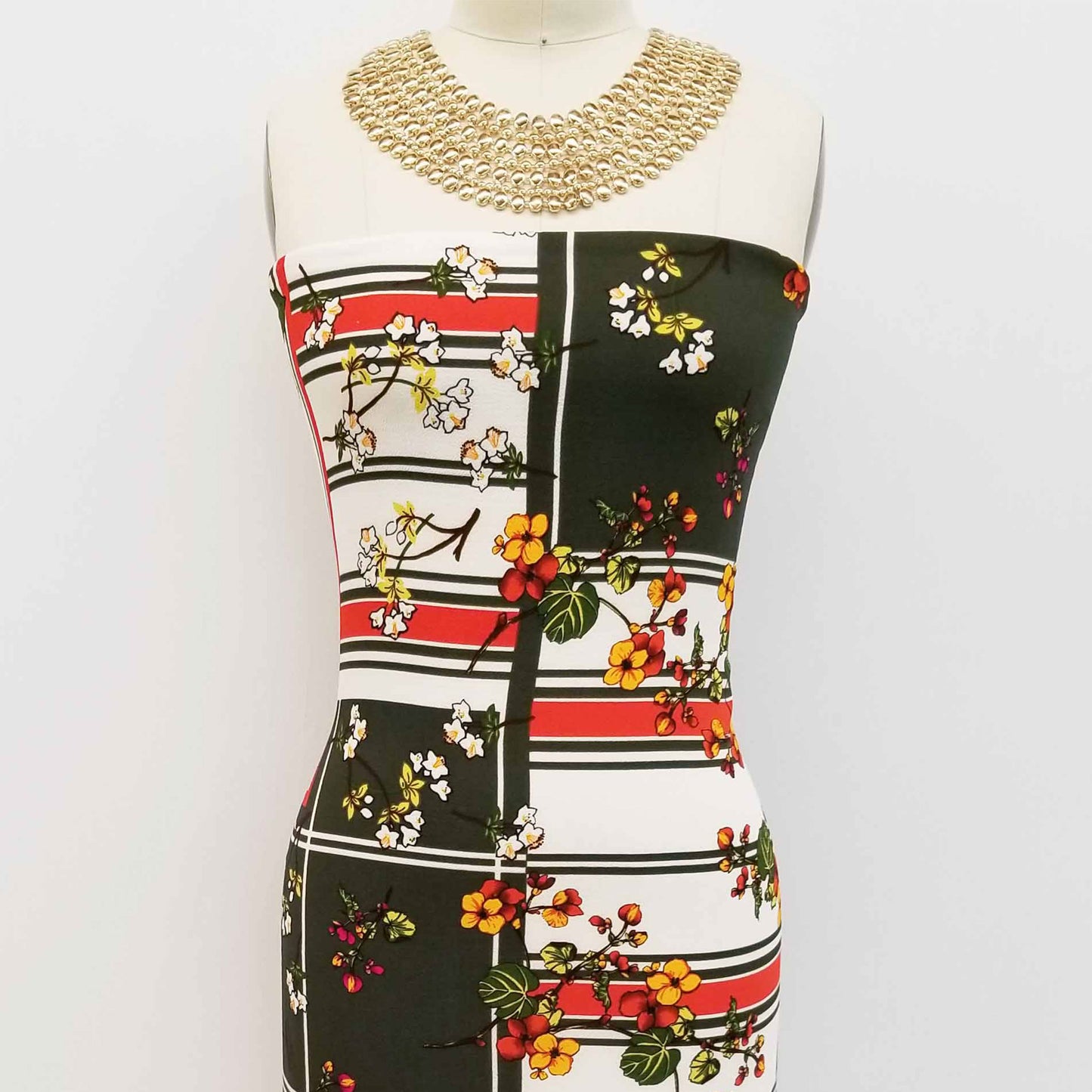 PD-693-586-OLIVE-FUCHSIA - DOUBLE BORDER. CREPE CHIFFON 97% POLY 3% SPANDEX