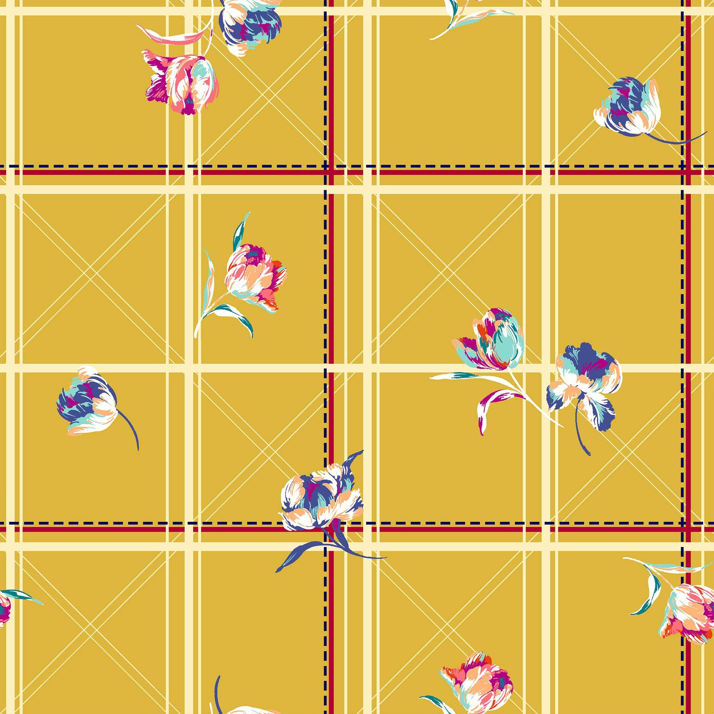 PD-714-668-GOLDEN-MUSTARD-AQUA - PRINTED DTY 92% POLY 8% SPANDEX DTY DOUBLE SIDED BRUSH