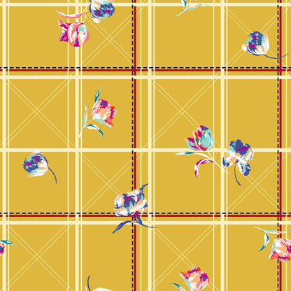 PD-714-668-GOLDEN-MUSTARD-AQUA - PRINTED DTY 92% POLY 8% SPANDEX DTY DOUBLE SIDED BRUSH