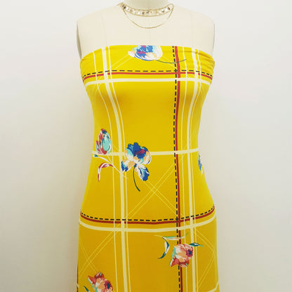 PD-714-668-GOLDEN-MUSTARD-AQUA - PRINTED DTY 92% POLY 8% SPANDEX DTY DOUBLE SIDED BRUSH