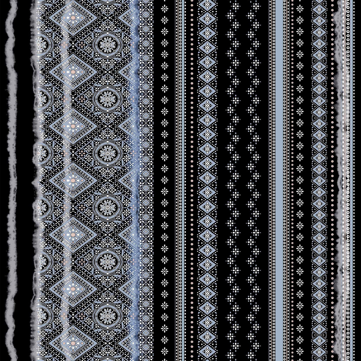 PD-720-586-BLACK-LT-BLUE - PRINTED CREPE CHIFFON 97% POLY 3% SPANDEX