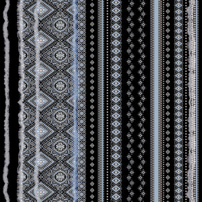 PD-720-586-BLACK-LT-BLUE - PRINTED CREPE CHIFFON 97% POLY 3% SPANDEX