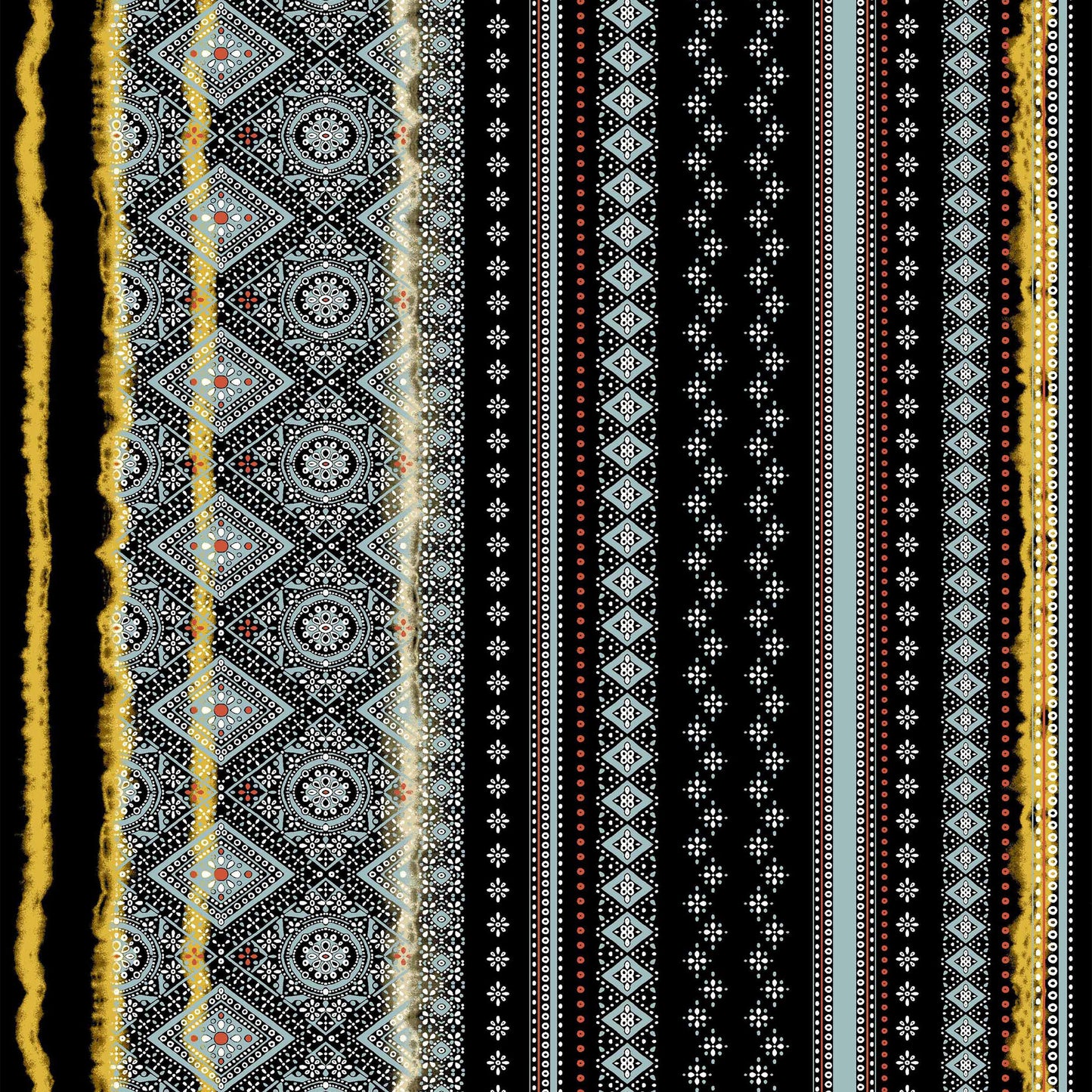 PD-720-586-BLACK-MINERAL-BLUE - PRINTED CREPE CHIFFON 97% POLY 3% SPANDEX