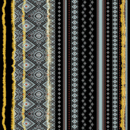 PD-720-586-BLACK-MINERAL-BLUE - PRINTED CREPE CHIFFON 97% POLY 3% SPANDEX