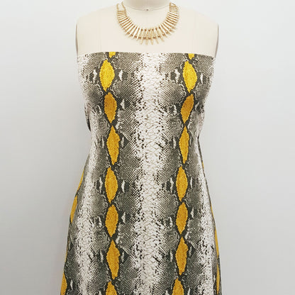 PD-726-668-BROWN-GOLDEN-MUSTARD - PRINTED DTY 92% POLY 8% SPANDEX DTY DOUBLE SIDED BRUSH