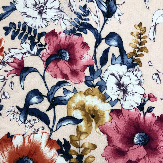 PD-747-586-BLUSH-FUCHSIA - DOUBLE BORDER CREPE CHIFFON 97% POLY 3% SPANDEX