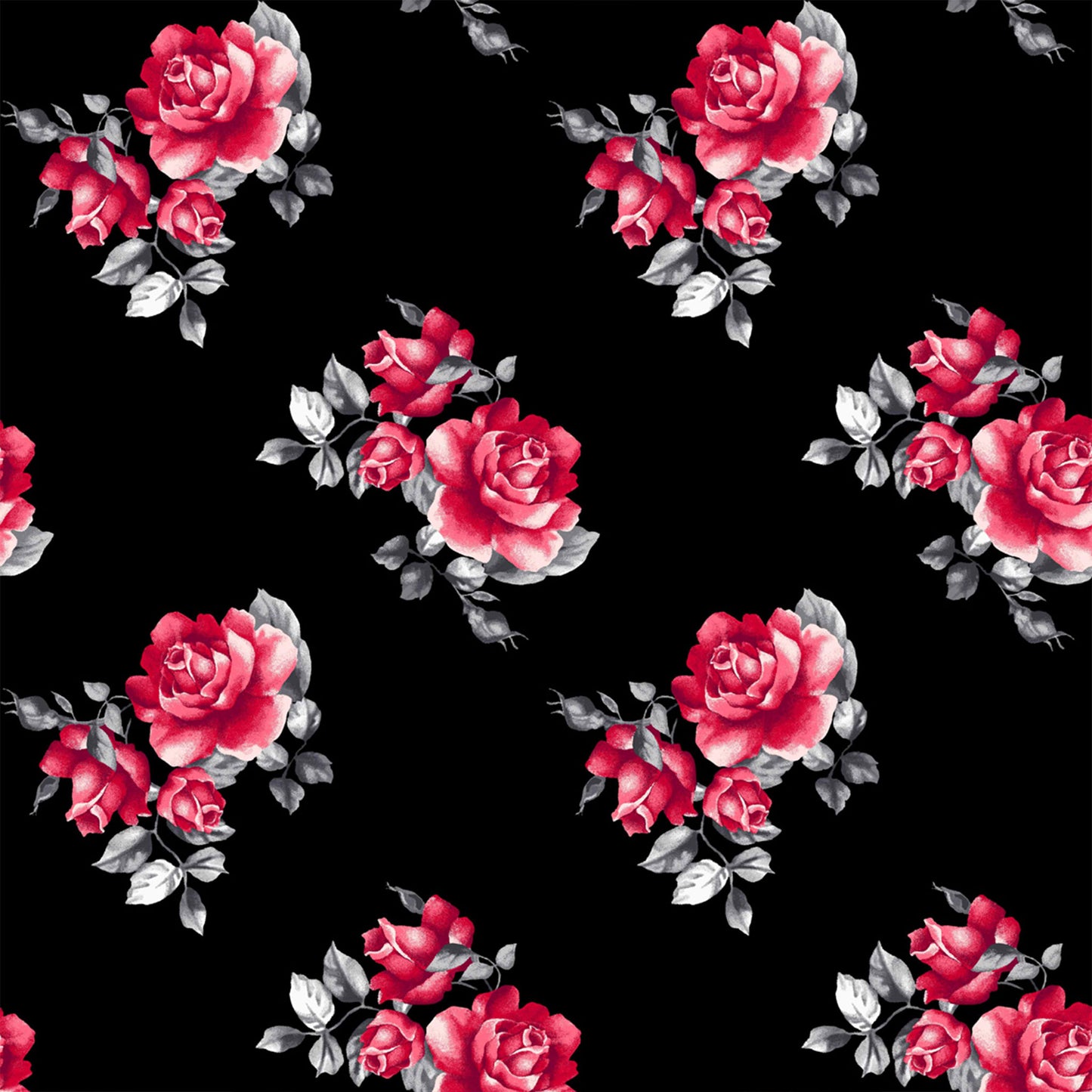 PD-79-734-BLACK-RED - PRINT WOOL PEACH 100% POLYESTER