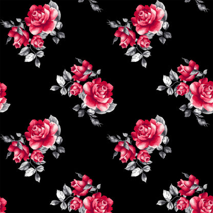 PD-79-734-BLACK-RED - PRINT WOOL PEACH 100% POLYESTER