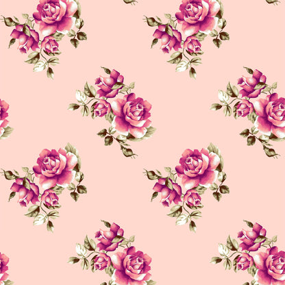 PD-79-734-BLUSH-CORAL - PRINT WOOL PEACH 100% POLYESTER