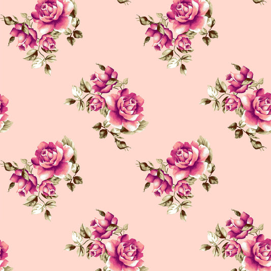 PD-79-734-BLUSH-CORAL - PRINT WOOL PEACH 100% POLYESTER