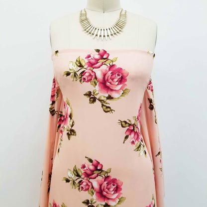 PD-79-734-BLUSH-CORAL - PRINT WOOL PEACH 100% POLYESTER