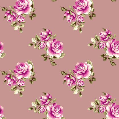 PD-79-734-MAUVE-PINK - PRINT WOOL PEACH 100% POLYESTER