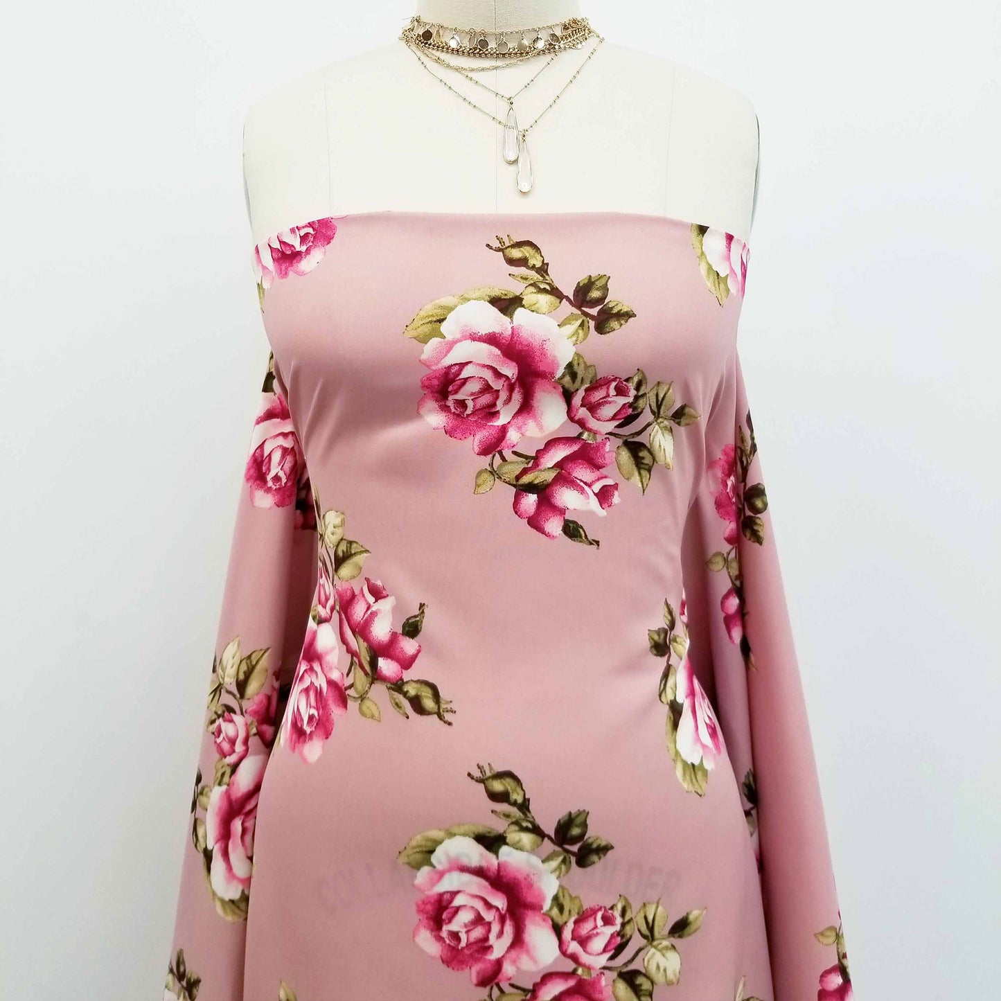 PD-79-734-MAUVE-PINK - PRINT WOOL PEACH 100% POLYESTER