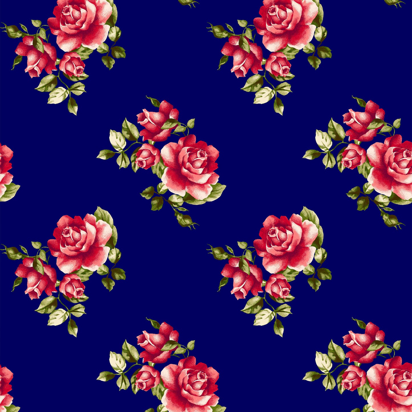 PD-79-734-NAVY-RED - PRINT WOOL PEACH 100% POLYESTER