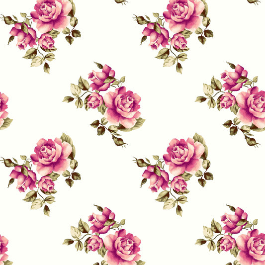 PD-79-734-OFFWHITE-PEACH - PRINT WOOL PEACH 100% POLYESTER