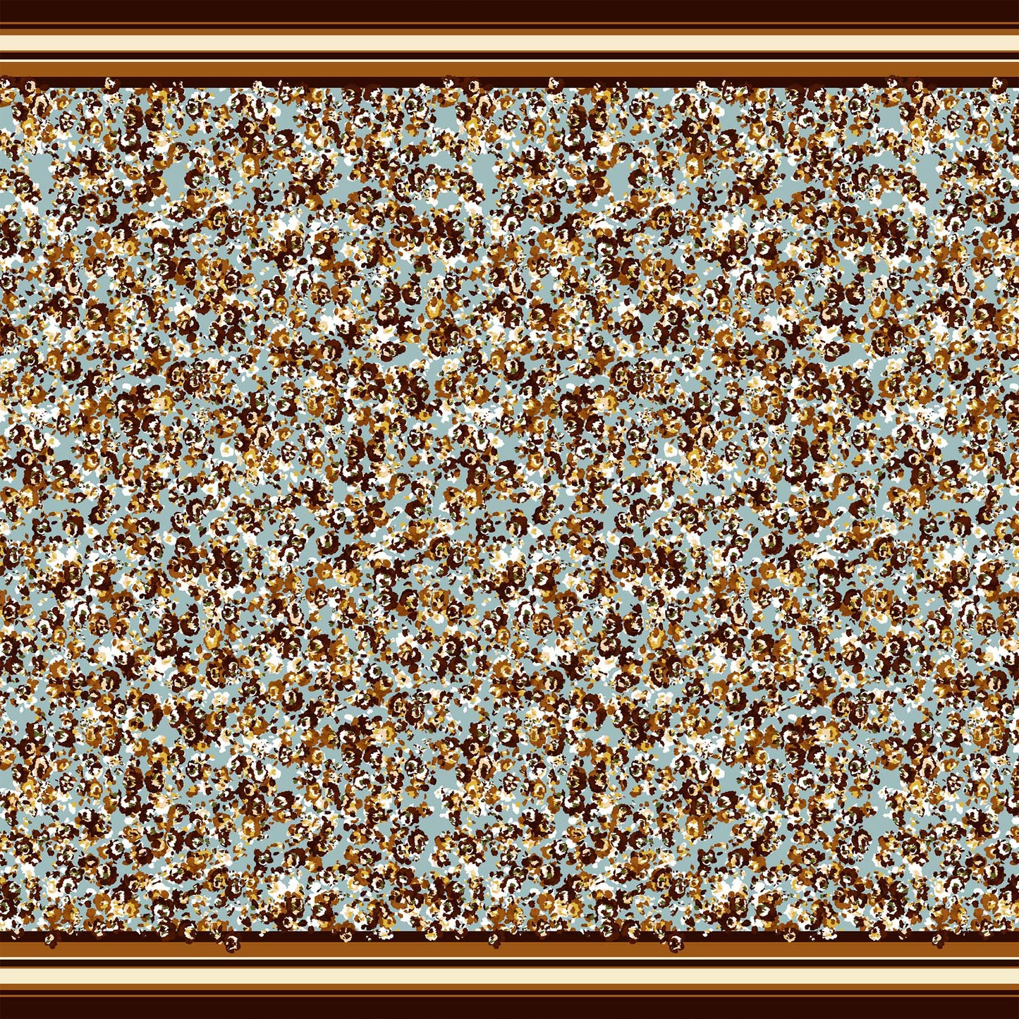 PD-797-586-EGGSHELL-BLUE-OLIVE - DOUBLE BORDER. CREPE CHIFFON 97% POLY 3% SPANDEX