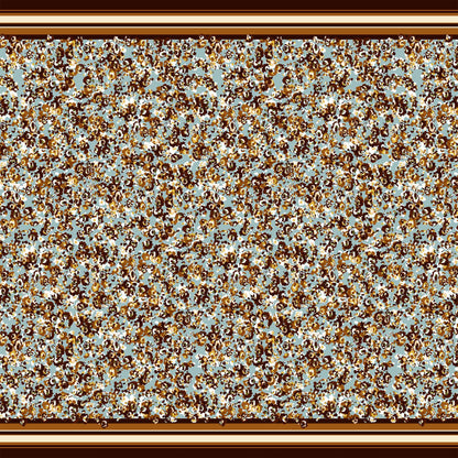 PD-797-586-EGGSHELL-BLUE-OLIVE - DOUBLE BORDER. CREPE CHIFFON 97% POLY 3% SPANDEX