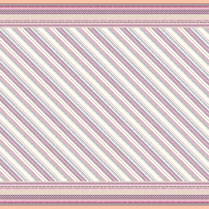 PD-898-504-OFFWHITE-PEACH -  DOUBLE BORDER PRINTED WOOL DOBBY 100% POLYESTER