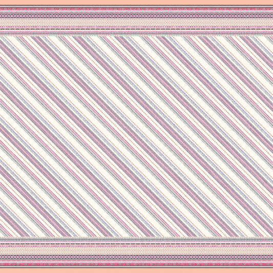 PD-898-504-OFFWHITE-PEACH -  DOUBLE BORDER PRINTED WOOL DOBBY 100% POLYESTER