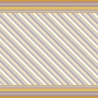 PD-898-504-OFFWHITE-YELLOW -  DOUBLE BORDER PRINTED WOOL DOBBY 100% POLYESTER