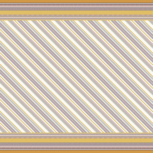 PD-898-504-OFFWHITE-YELLOW -  DOUBLE BORDER PRINTED WOOL DOBBY 100% POLYESTER