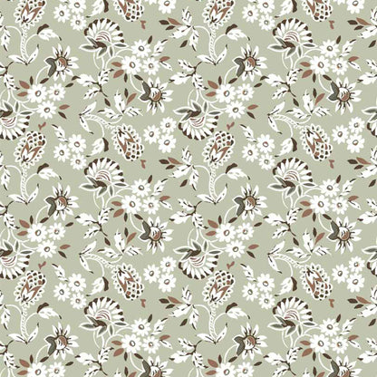 PD-906-698-SAGE-CARAMEL- PRINTED RAYON CHALLIS 100% RAYON CHALLIS