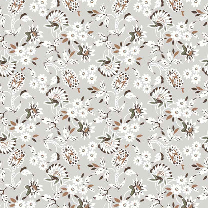 PD-906-698-SILVER-CARAMEL- PRINTED RAYON CHALLIS 100% RAYON CHALLIS