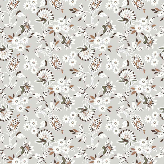 PD-906-698-SILVER-CARAMEL- PRINTED RAYON CHALLIS 100% RAYON CHALLIS