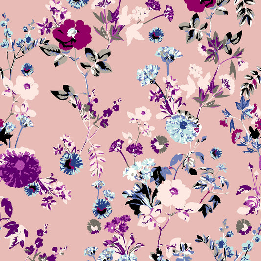 PD-91-586-BLUSH-CHERRY - PRINTED CREPE CHIFFON 97% POLY 3% SPANDEX