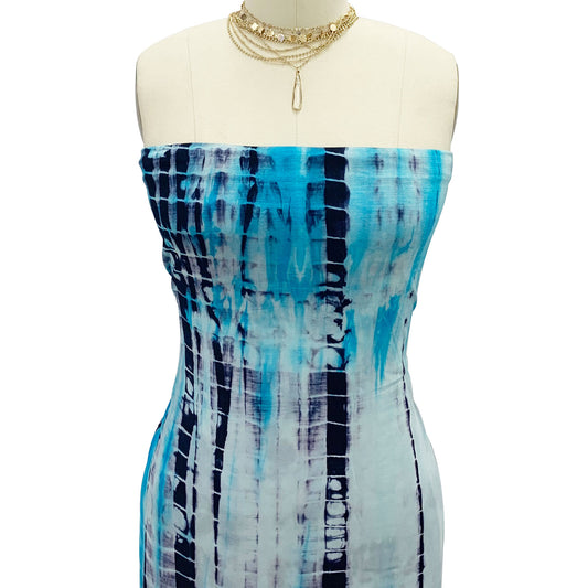 PT-1500-HVY-RSJ-NAVY-TURQUOISE - HAND TIE DYE RSJ 95% RAYON 5% SPANDEX JERSEY