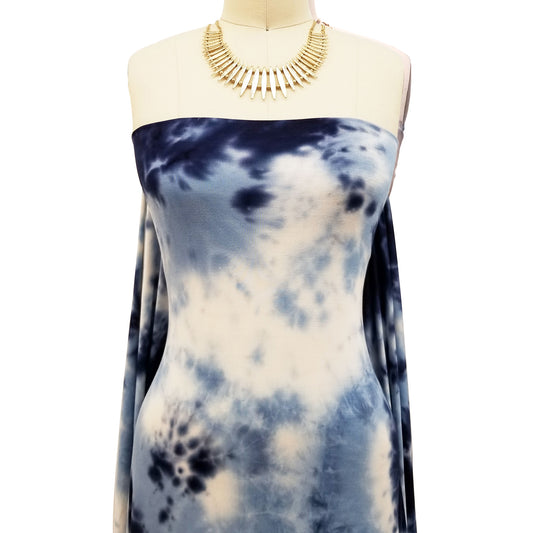 PT-1502-HVY-RSJ-NAVY -  HAND TIE DYE RSJ 95% RAYON 5% SPANDEX JERSEY