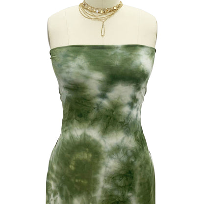 PT-1502-HVY-RSJ-OLIVE - HAND TIE DYE RSJ 95% RAYON 5% SPANDEX JERSEY