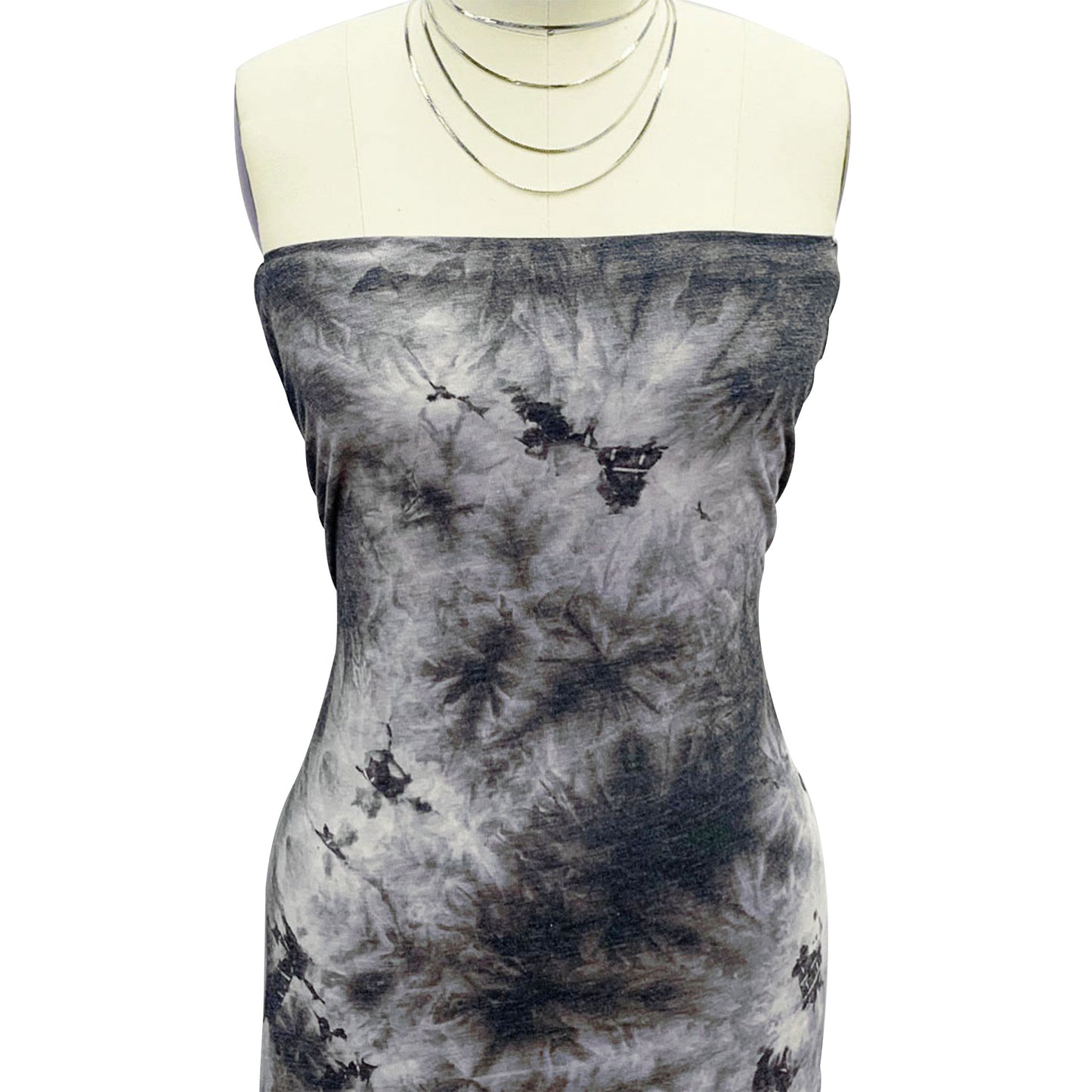 PT-2350-506-BLACK-GRAY - HAND TIE DYE FRENCH TERRY 63%POLY  33%RAYON  4% SPANDEX