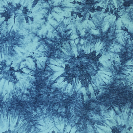 PT-2350-506-INDIGO-MINT - HAND TIE DYE FRENCH TERRY 63%POLY  33%RAYON  4% SPANDEX