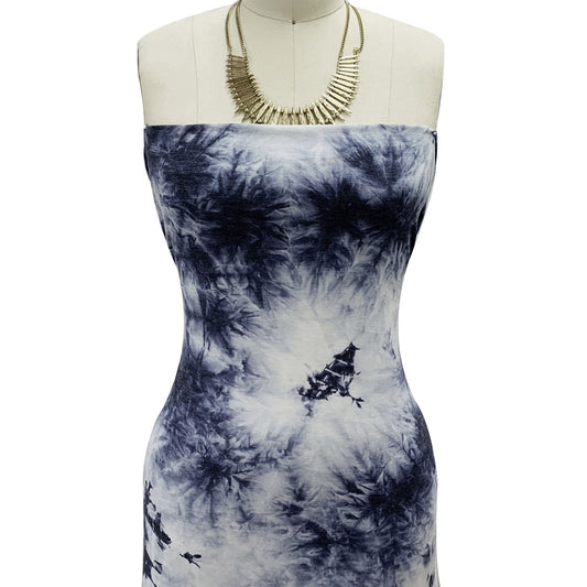 PT-2350-506-NAVY-DENIM - HAND TIE DYE FRENCH TERRY 63%POLY  33%RAYON  4% SPANDEX