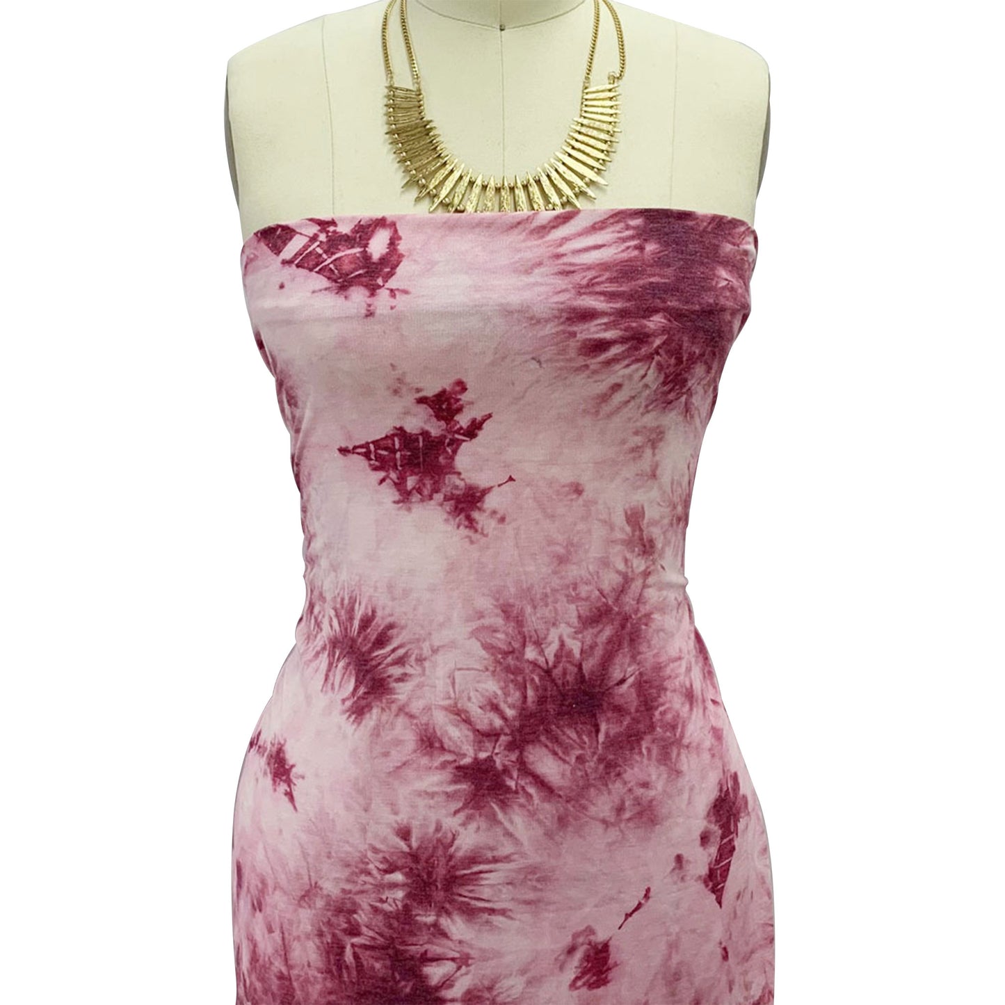 PT-2350-506-WINE-MAUVE - HAND TIE DYE FRENCH TERRY 63%POLY  33%RAYON  4% SPANDEX