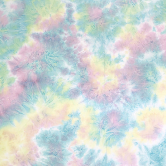 PT-2521-506-AQUA-PINK-YELLOW - HAND TIE DYE FRENCH TERRY 63%POLY  33%RAYON  4% SPANDEX