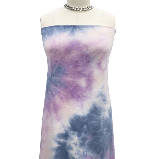 PT-2521-506-DENIM-LILAC-BLUSH - HAND TIE DYE FRENCH TERRY 63%POLY  33%RAYON  4% SPANDEX